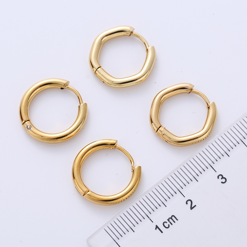 1 Pair Casual Classic Style Commute Hexagon Quadrilateral Circle Stainless Steel Plating Metal Earrings display picture 3
