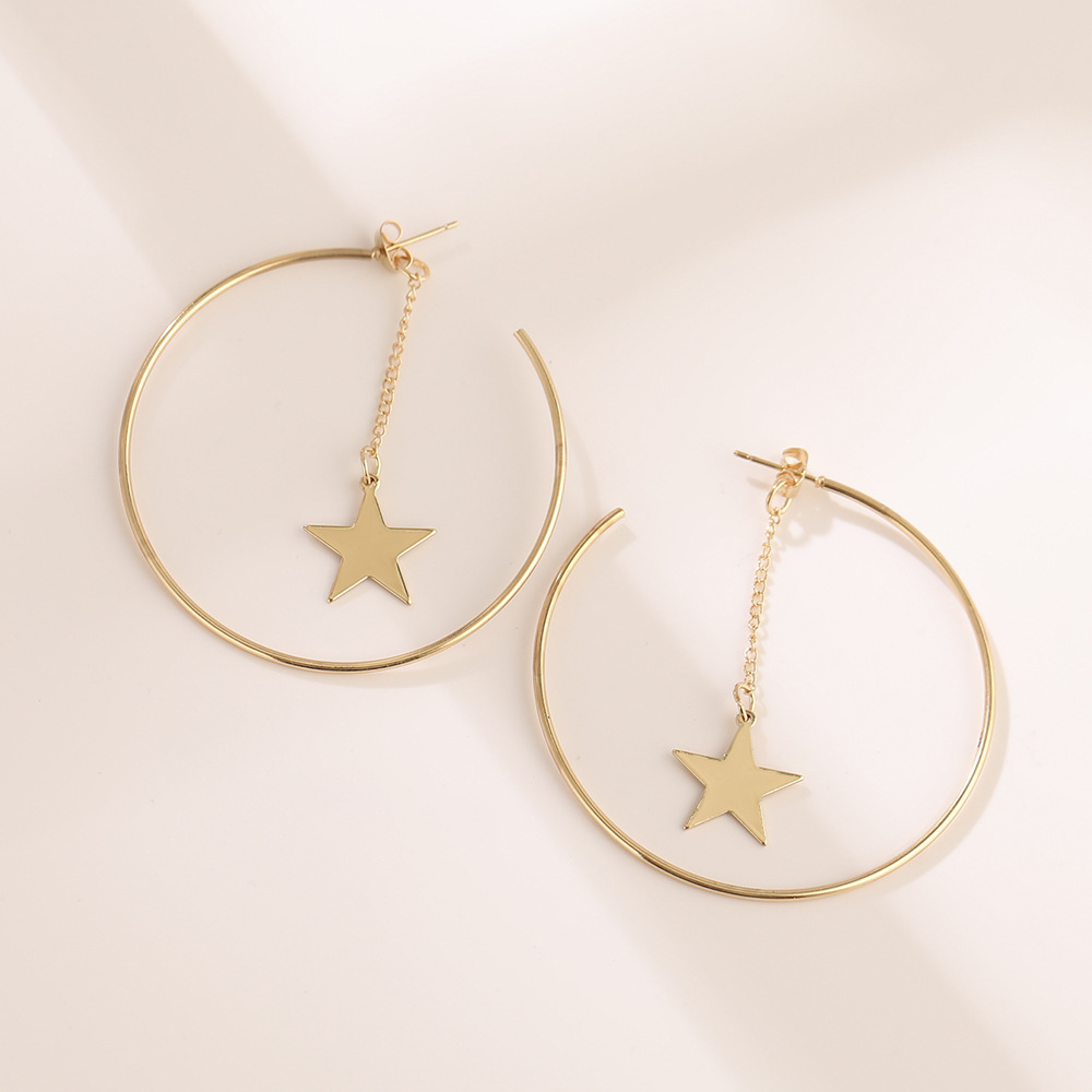 1 Pair Fashion Round Star Alloy Plating Women's Ear Studs display picture 5
