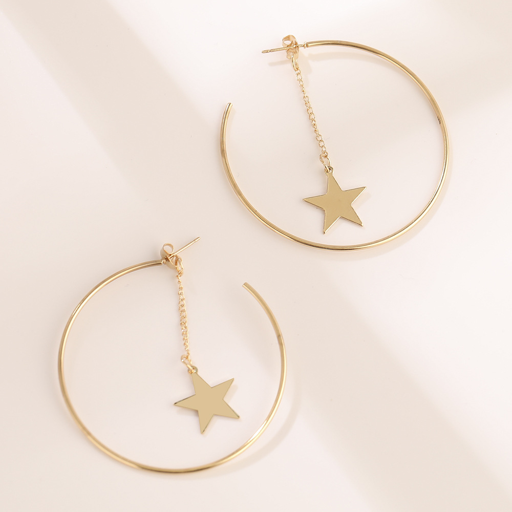 1 Pair Fashion Round Star Alloy Plating Women's Ear Studs display picture 4