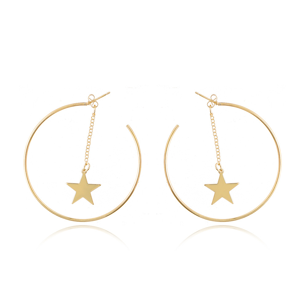 1 Pair Fashion Round Star Alloy Plating Women's Ear Studs display picture 1