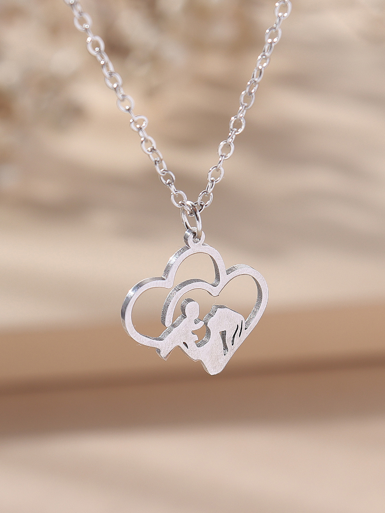 Fashion Mama Letter Stainless Steel Plating Necklace display picture 5