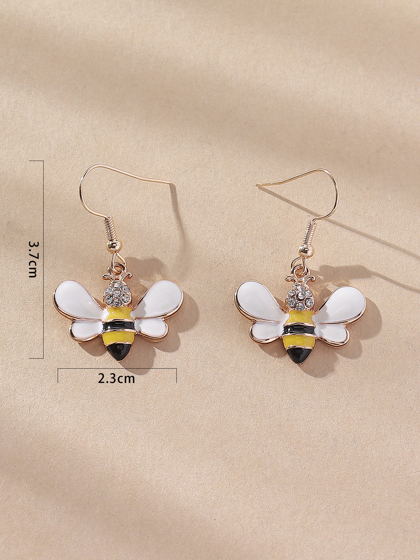 1 Paire Mode Abeille Alliage Incruster Strass Femmes Boucles D'oreilles display picture 4