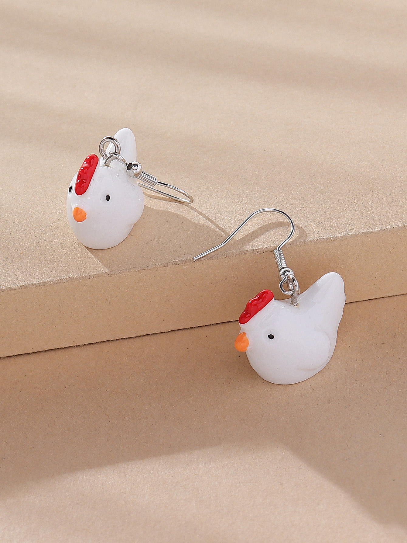 1 Pair Exaggerated Chick Synthetic Resin Women's Drop Earrings display picture 2
