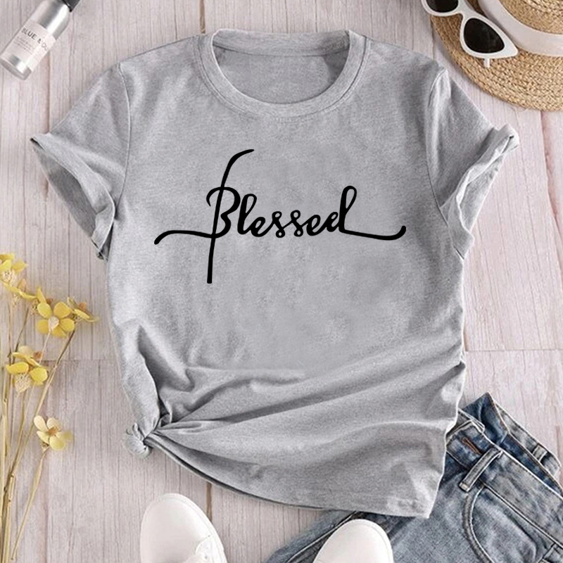 Women's T-shirt Short Sleeve T-shirts Printing Casual Letter display picture 1