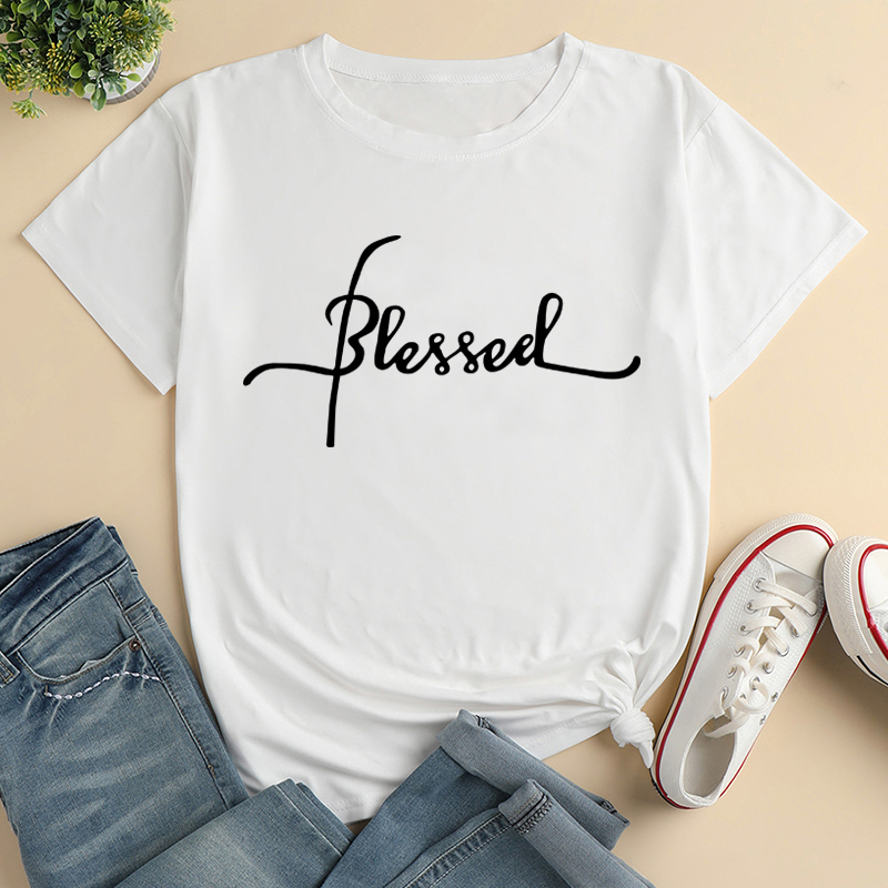 Women's T-shirt Short Sleeve T-shirts Printing Casual Letter display picture 2