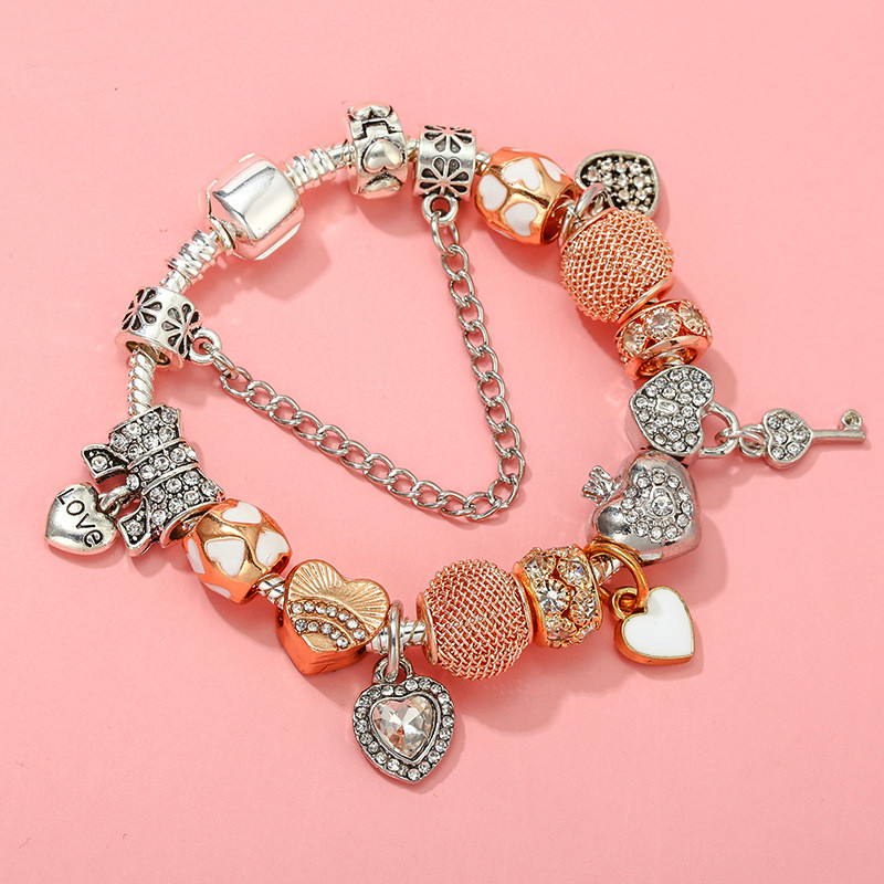 1 Piece Fashion Heart Shape Crown Alloy Inlay Artificial Gemstones Women's Bracelets display picture 1