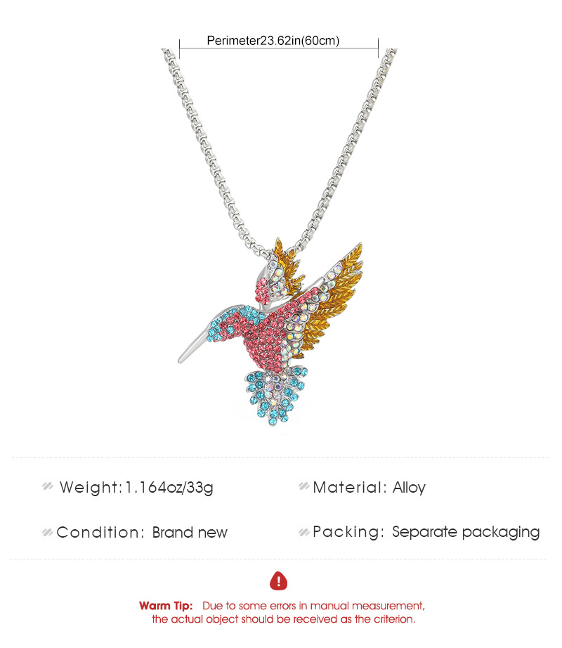 1 Piece Nordic Style Bird Alloy Inlay Artificial Diamond 14k Gold Plated Women's Pendant Necklace display picture 1
