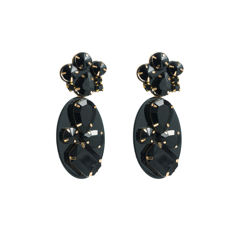 1 Pair Classic Style Oval Water Droplets Arylic Inlay Rhinestones Glass Women's Drop Earrings display picture 8