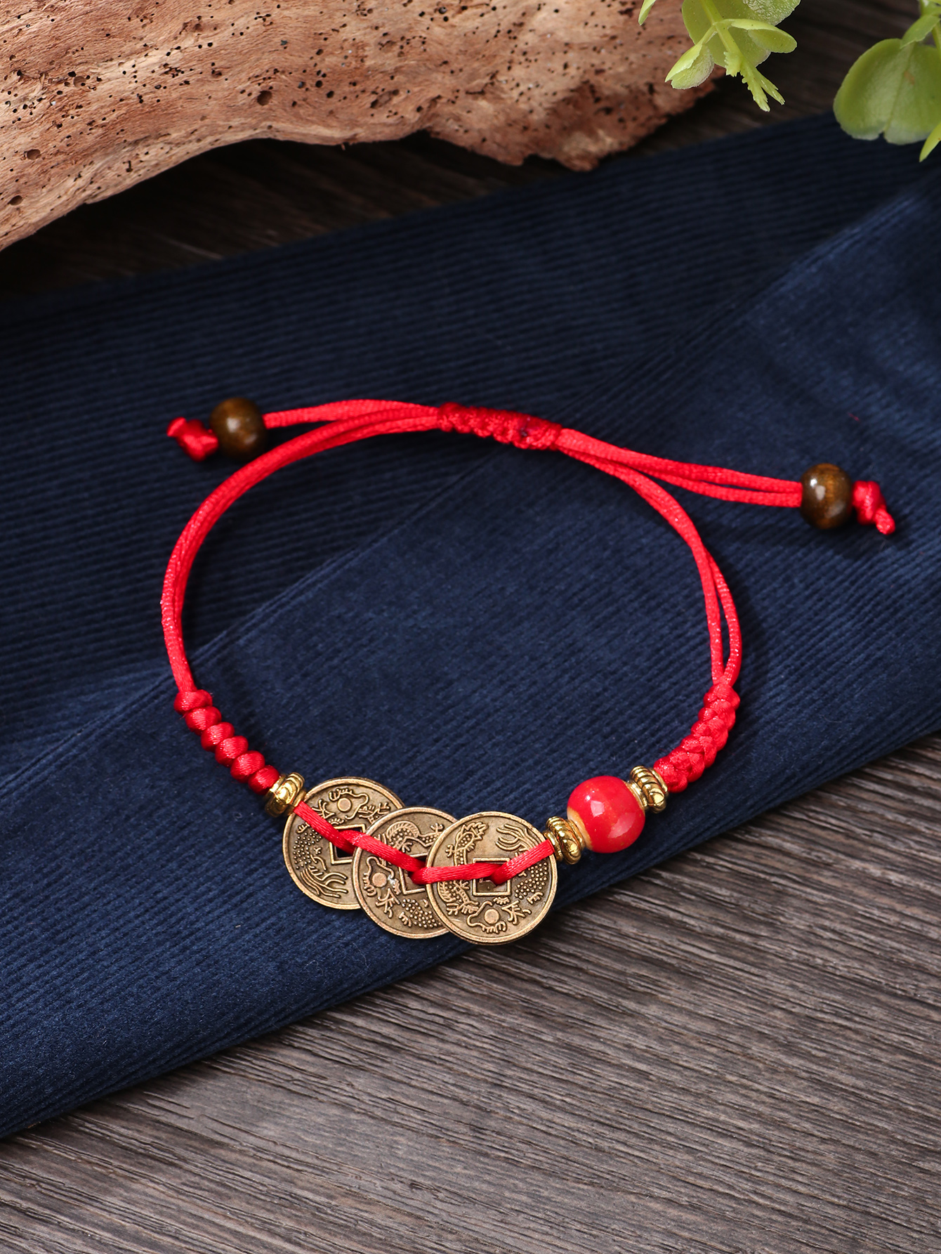 Ethnic Style Coin Dragon Alloy Rope Beaded Knitting Unisex Bracelets display picture 2