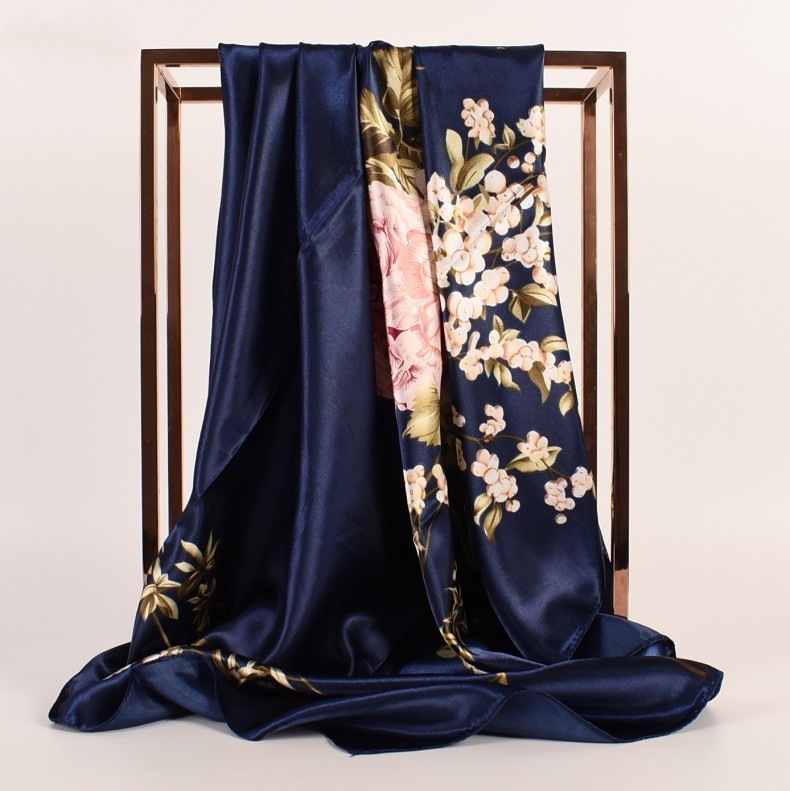 Women's Elegant Simple Style Flower Polyester Printing Silk Scarves display picture 5
