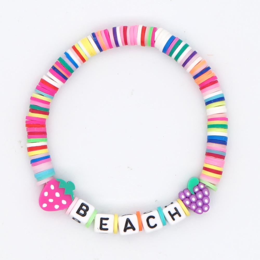 1 Piece Simple Style Letter Soft Clay Unisex Bracelets display picture 1