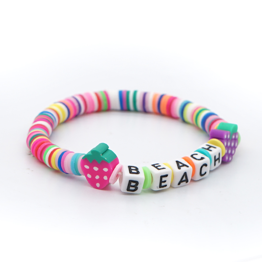 1 Piece Simple Style Letter Soft Clay Unisex Bracelets display picture 3