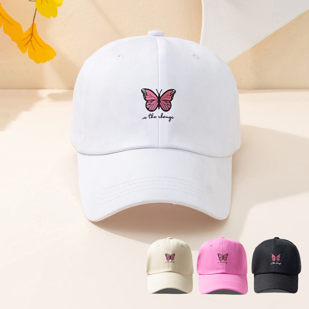 Unisex Sports Butterfly Printing Curved Eaves Baseball Cap display picture 1