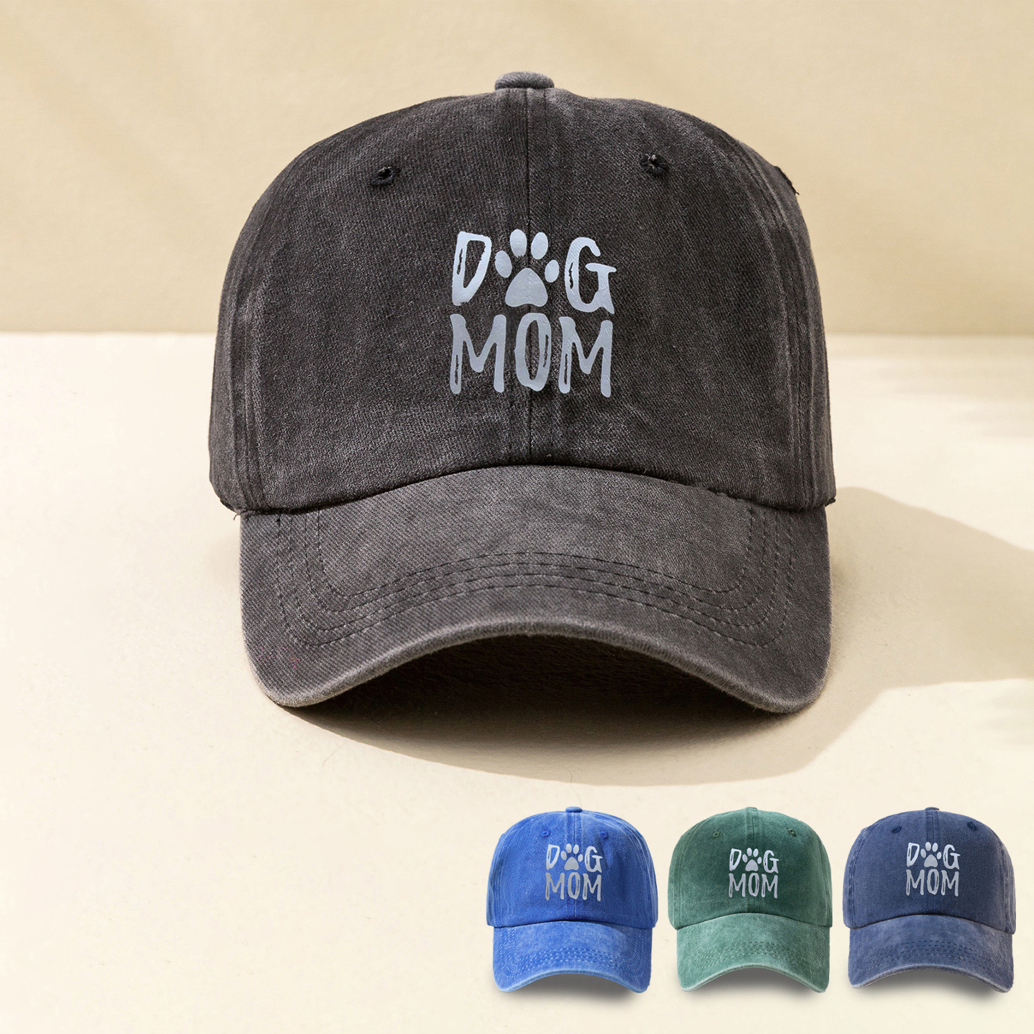 Unisex Fashion Letter Paw Print Printing Wide Eaves Baseball Cap display picture 1