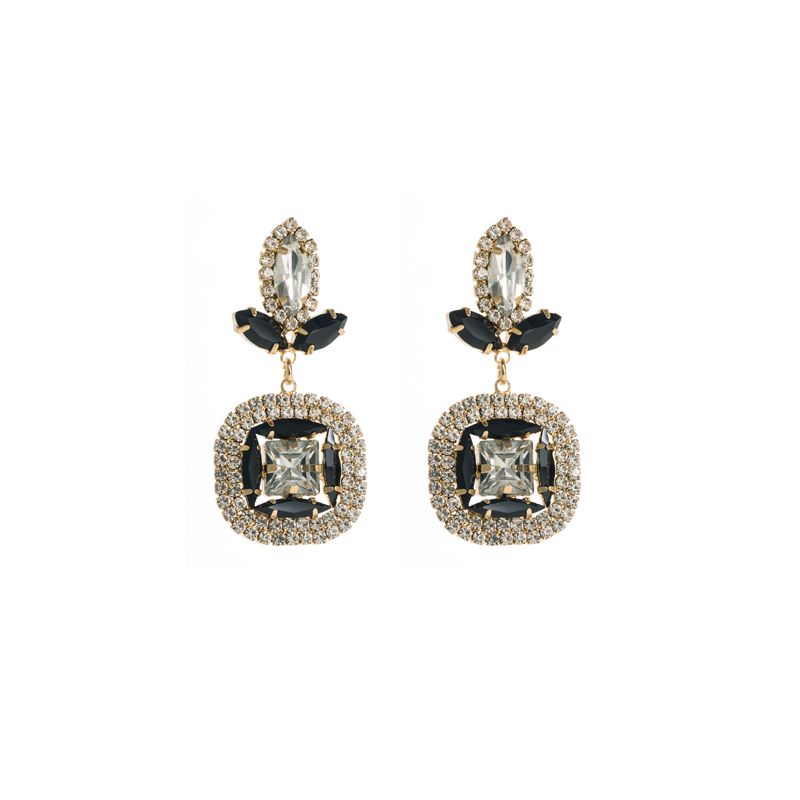 1 Pair Luxurious Geometric Alloy Inlay Rhinestones Glass Chandelier Earrings Drop Earrings display picture 7