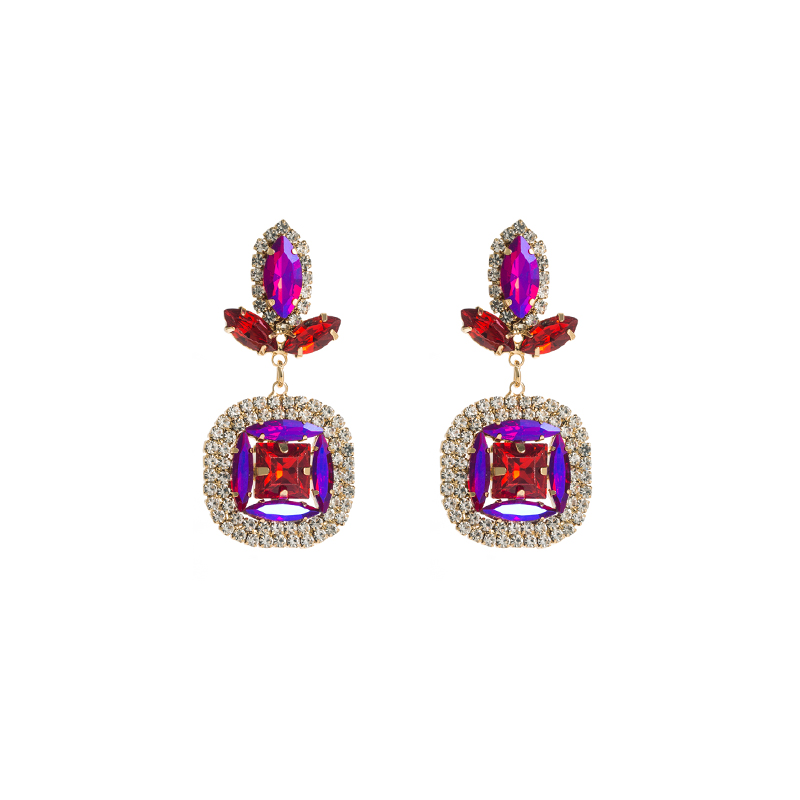 1 Pair Luxurious Geometric Alloy Inlay Rhinestones Glass Chandelier Earrings Drop Earrings display picture 6