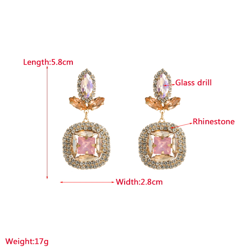 1 Pair Luxurious Geometric Alloy Inlay Rhinestones Glass Chandelier Earrings Drop Earrings display picture 1