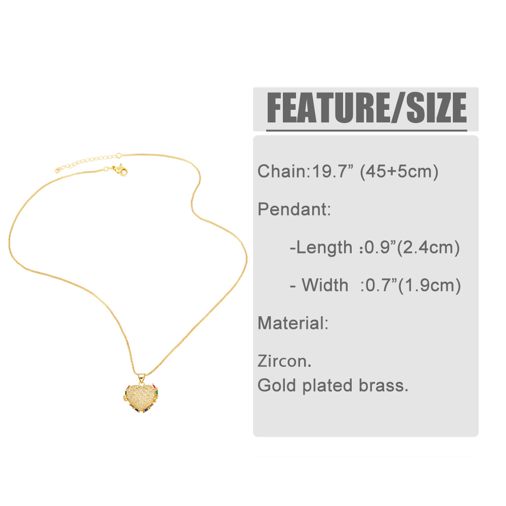 1 Piece Fashion Tortoise Four Leaf Clover Heart Shape Copper Plating Inlay Zircon Pendant Necklace display picture 1