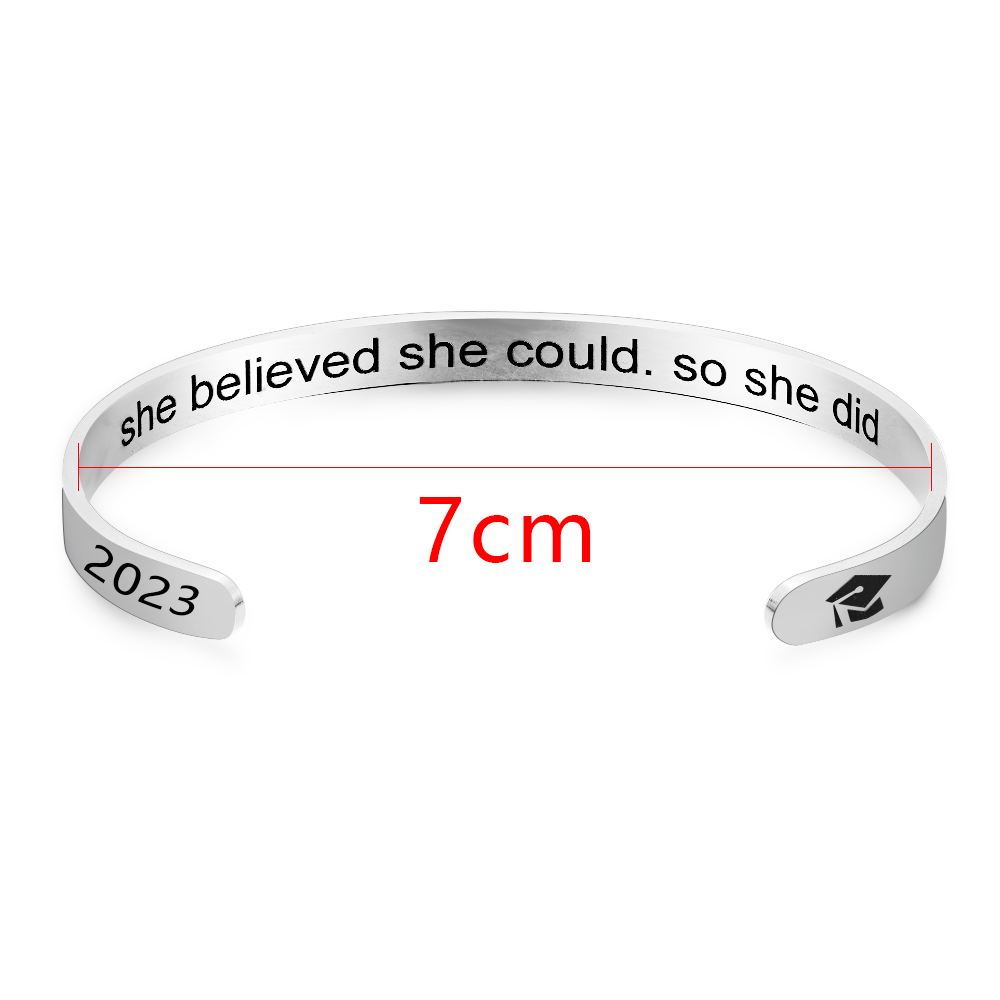 Wholesale 1 Piece Simple Style Letter Number Stainless Steel Silver Plated Bangle display picture 2