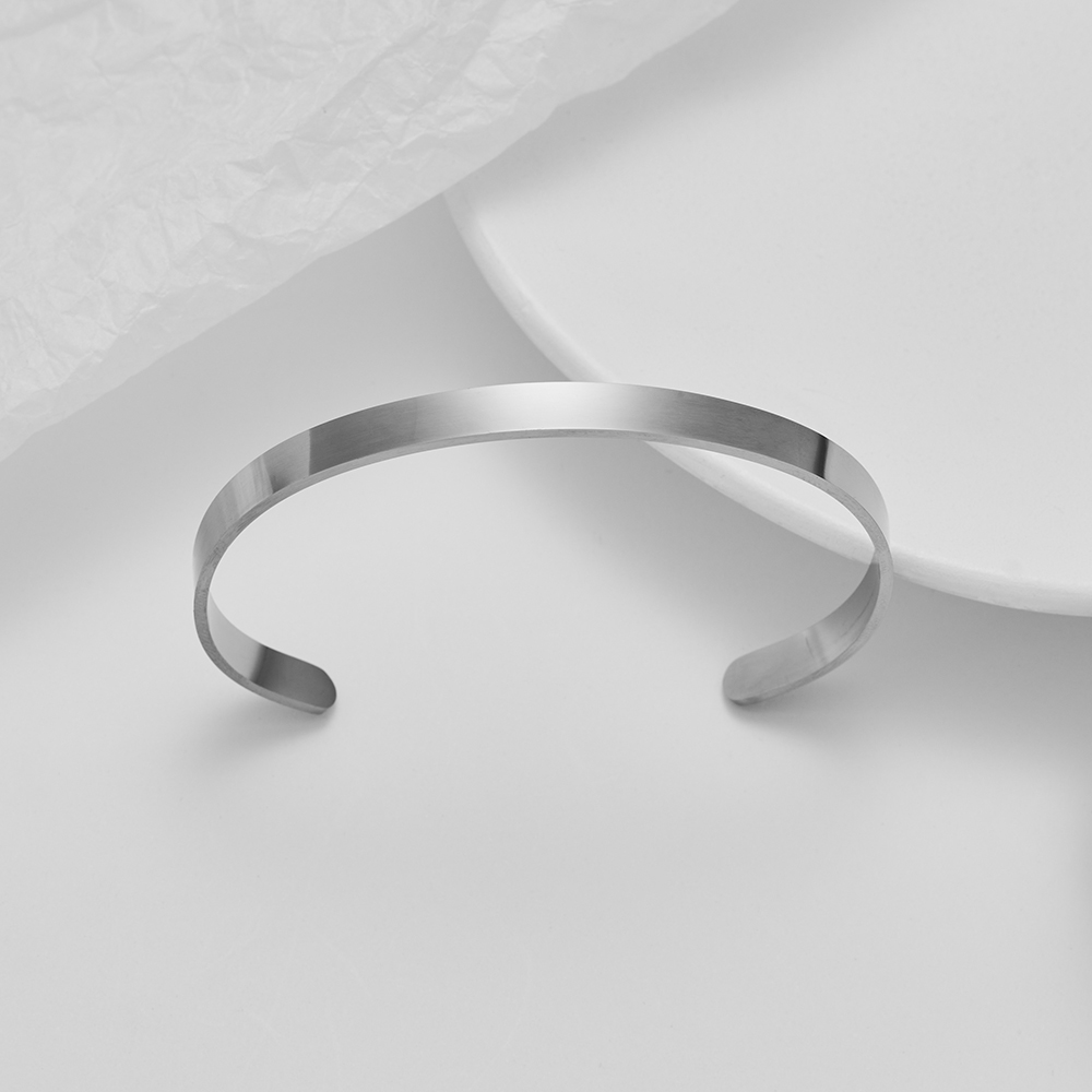 De Gros 1 Pièce Style Simple Lettre Numéro Acier Inoxydable Plaqué Argent Bracelet display picture 3