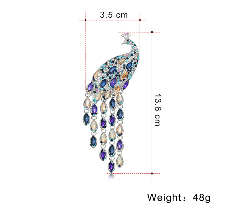 Sweet Peacock Alloy Inlay Rhinestones Women's Brooches display picture 2