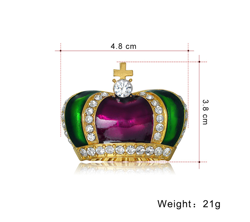 Retro Crown Alloy Inlay Rhinestones Unisex Brooches display picture 2