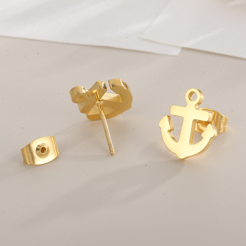 1 Pair Fashion Anchor Stainless Steel Plating Ear Studs display picture 2