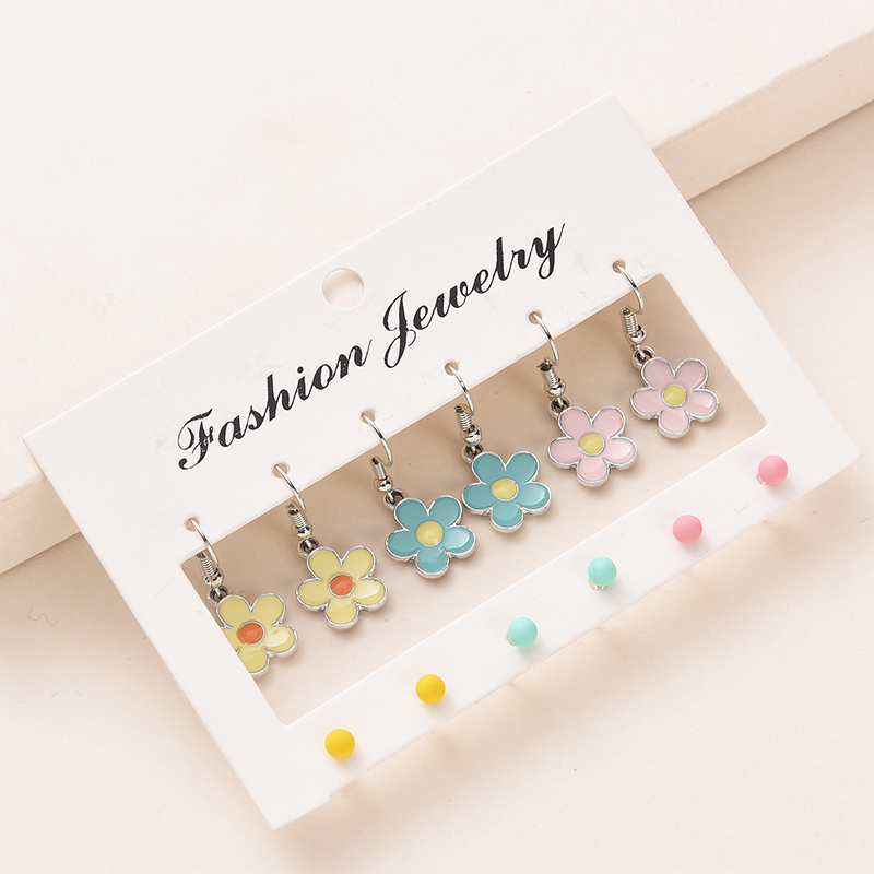 1 Set Sweet Flower Butterfly Alloy Silver Plated Women's Earrings display picture 2