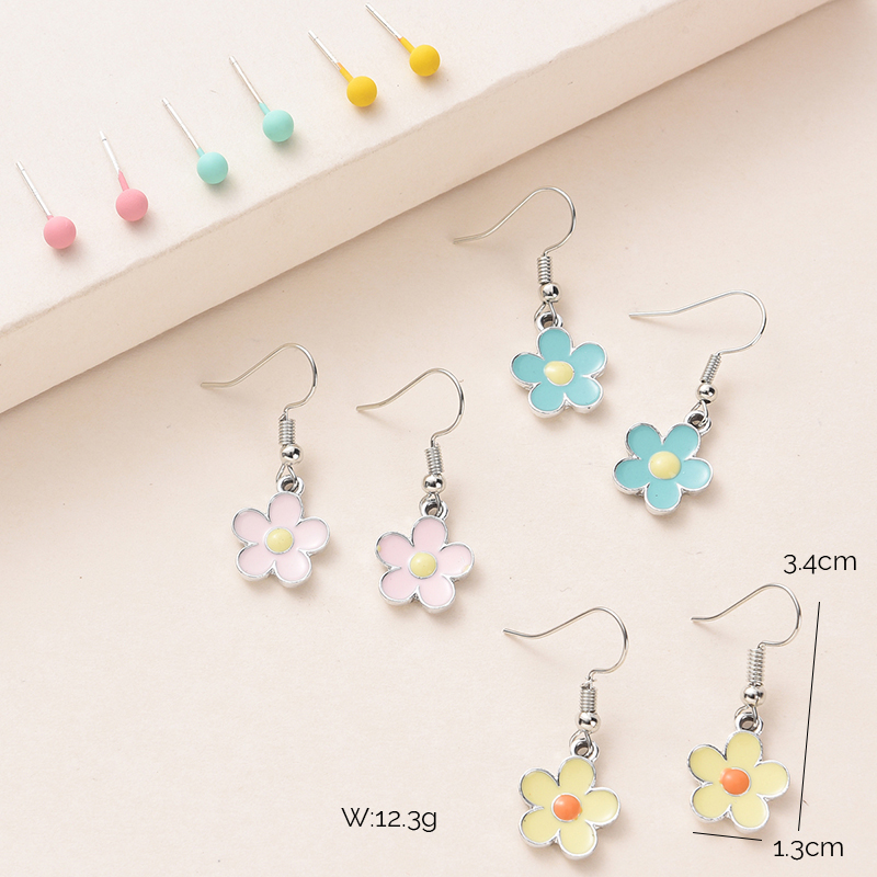 1 Set Sweet Flower Butterfly Alloy Silver Plated Women's Earrings display picture 3