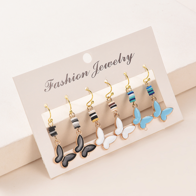 1 Set Sweet Flower Butterfly Alloy Silver Plated Women's Earrings display picture 4