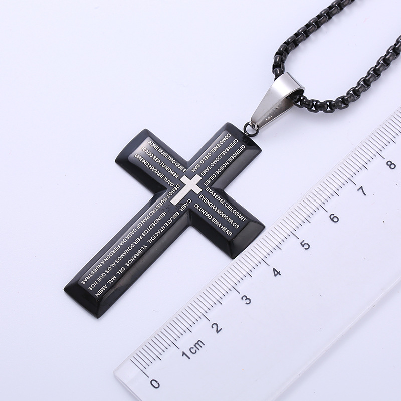 1 Piece Hip-hop Cross Stainless Steel Plating 18k Gold Plated Men's Pendant Necklace display picture 1