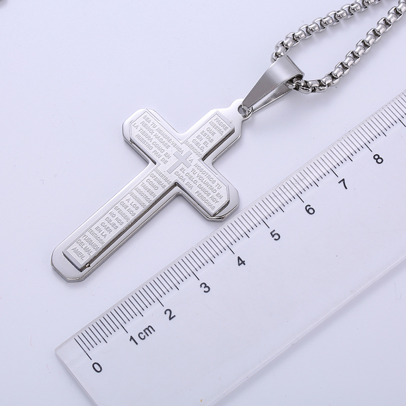 1 Piece Hip-hop Cross Stainless Steel Plating 18k Gold Plated Men's Pendant Necklace display picture 10