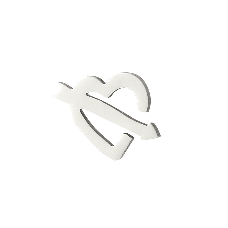 Titanium Steel Sweet Plating Heart Shape Earrings Necklace display picture 4