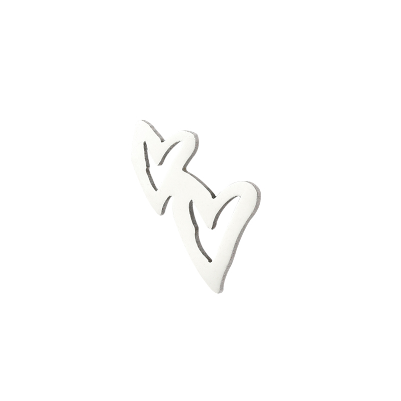 Titanium Steel Sweet Plating Heart Shape Earrings Necklace display picture 5