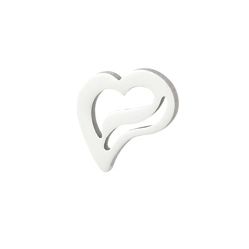 Titanium Steel Sweet Plating Heart Shape Earrings Necklace display picture 10