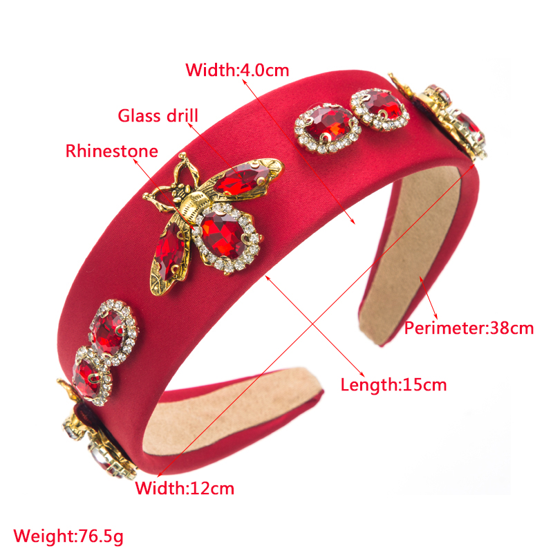 Vintage Style Flower Cloth Inlay Rhinestones Glass Stone Hair Band 1 Piece display picture 1