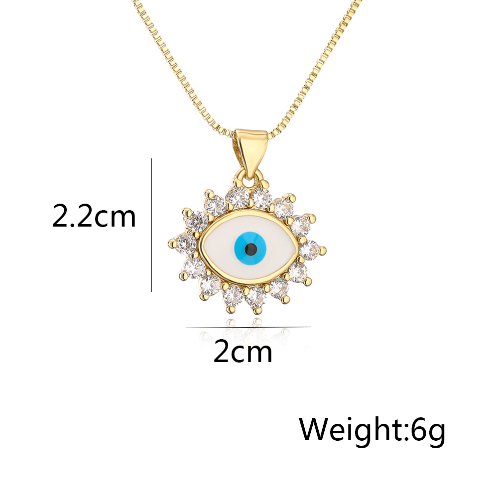 Fashion Devil's Eye Copper Inlay Zircon Pendant Necklace display picture 1