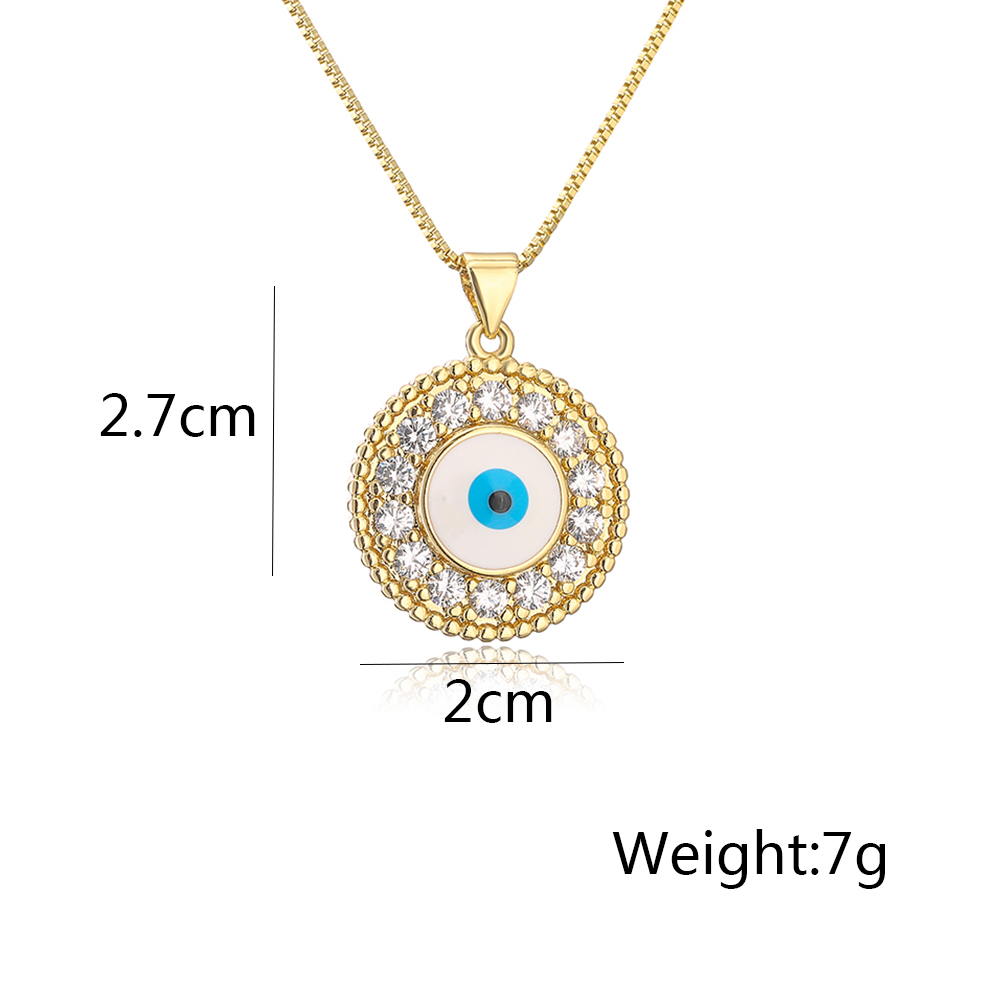 Fashion Devil's Eye Copper Inlay Zircon Pendant Necklace display picture 2