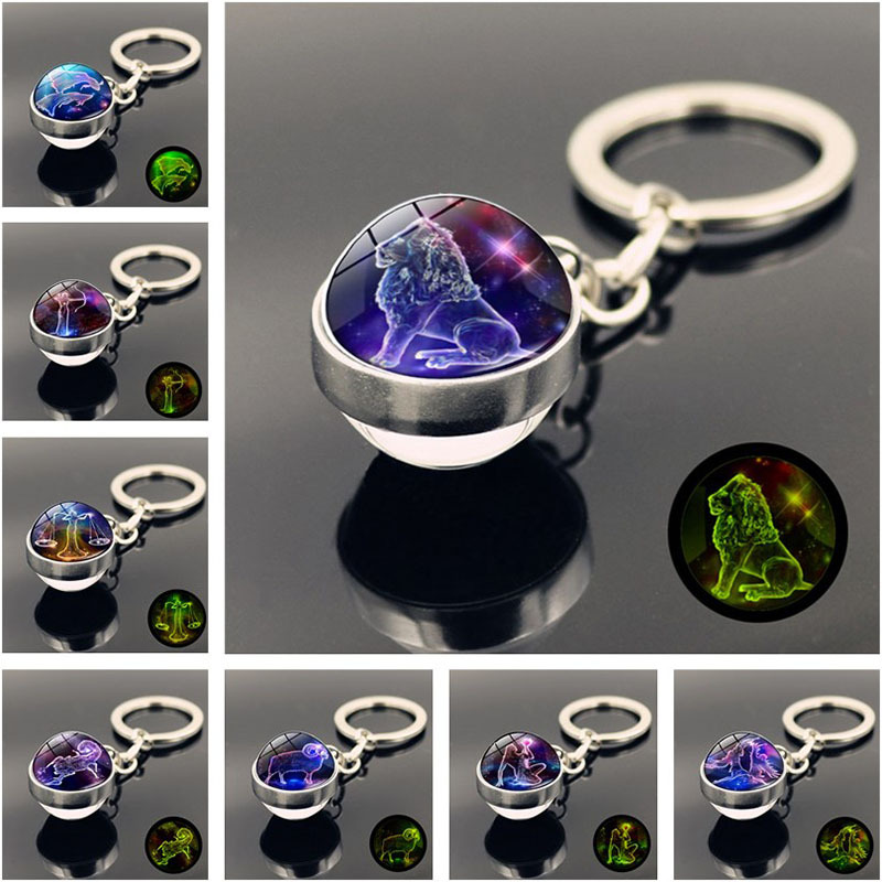 Fashion Constellation Stainless Steel Plating Glass Keychain display picture 14