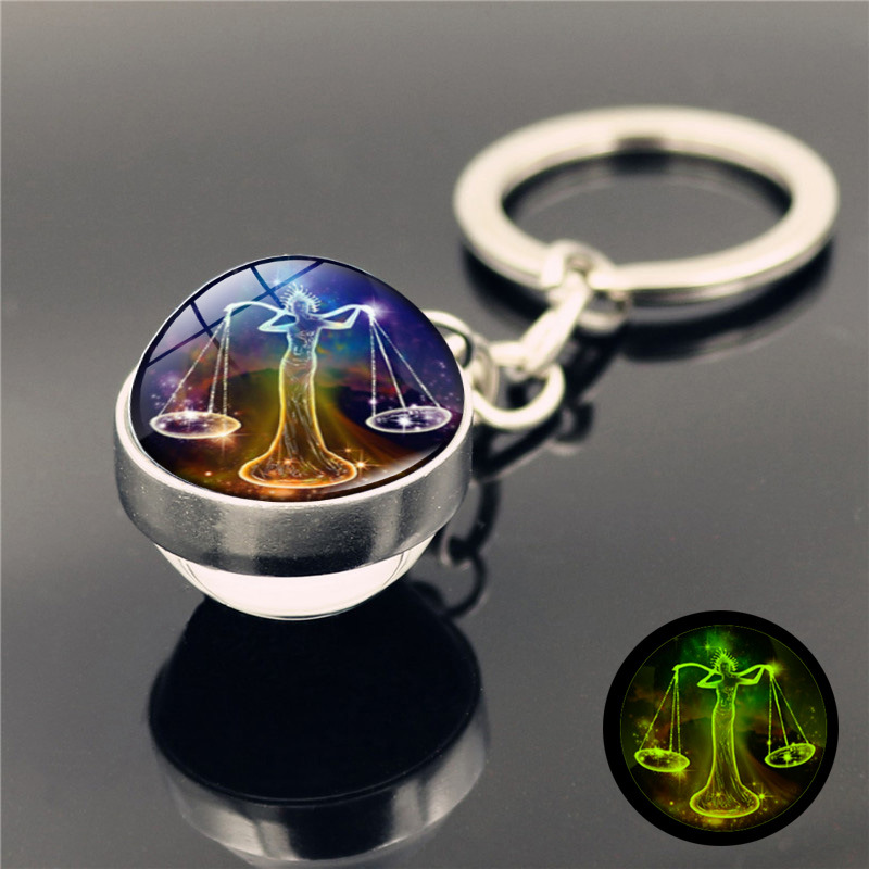 Fashion Constellation Stainless Steel Plating Glass Keychain display picture 12
