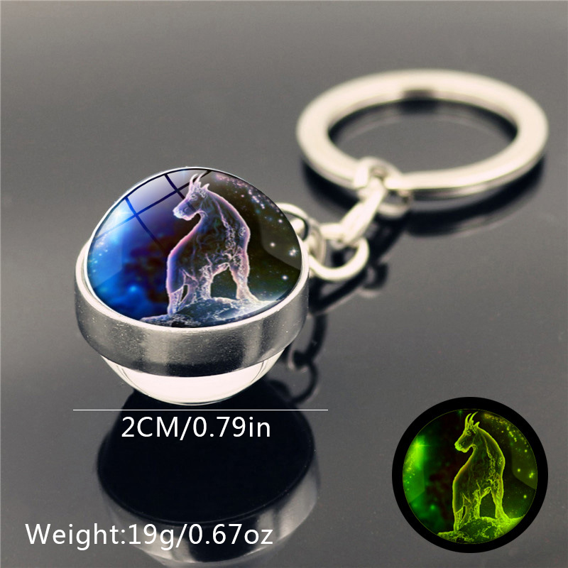 Fashion Constellation Stainless Steel Plating Glass Keychain display picture 11