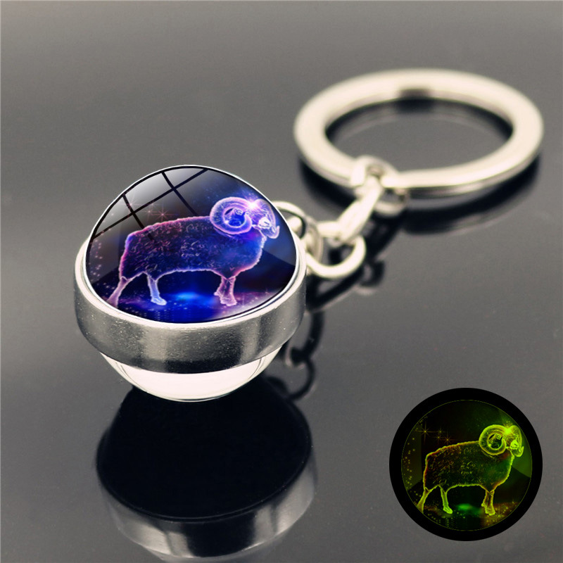 Fashion Constellation Stainless Steel Plating Glass Keychain display picture 3