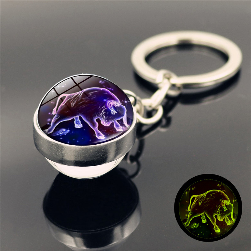 Fashion Constellation Stainless Steel Plating Glass Keychain display picture 2