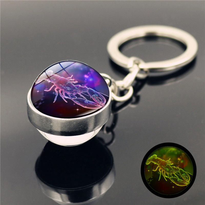 Fashion Constellation Stainless Steel Plating Glass Keychain display picture 5