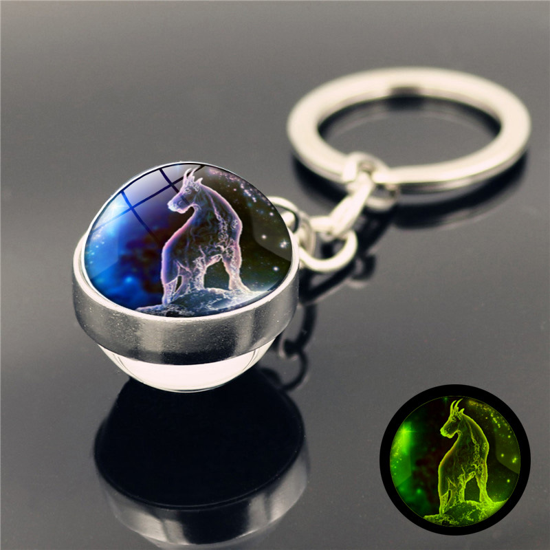 Fashion Constellation Stainless Steel Plating Glass Keychain display picture 6