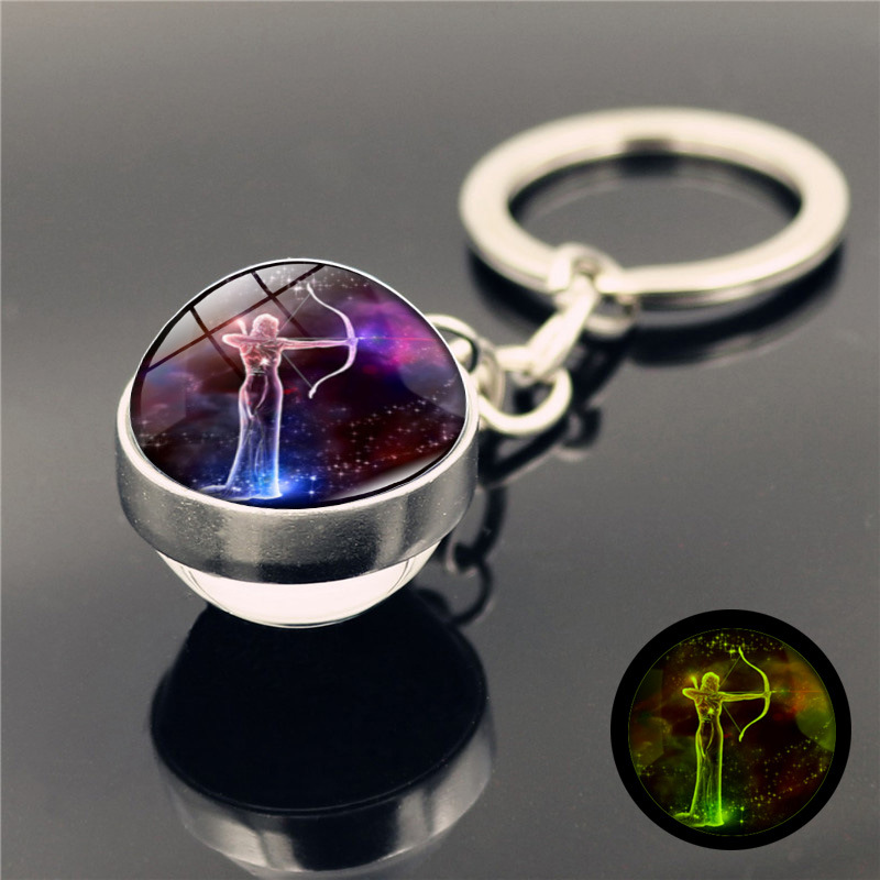 Fashion Constellation Stainless Steel Plating Glass Keychain display picture 4