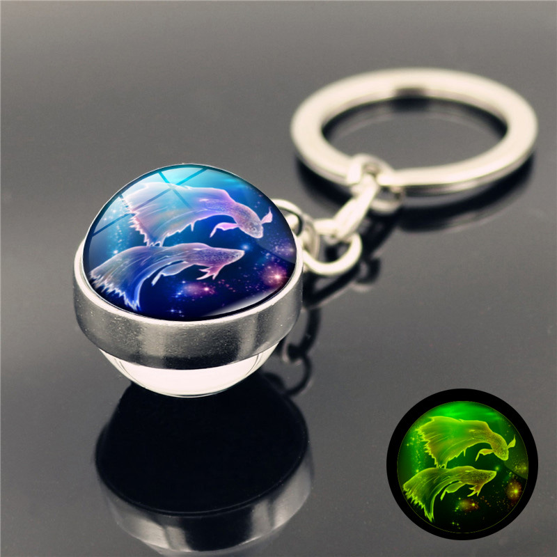 Fashion Constellation Stainless Steel Plating Glass Keychain display picture 9
