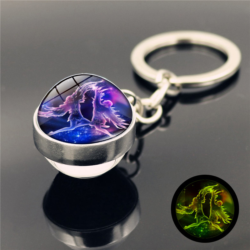 Fashion Constellation Stainless Steel Plating Glass Keychain display picture 8