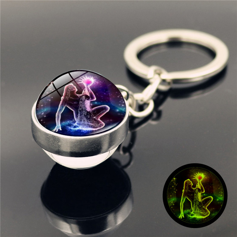 Fashion Constellation Stainless Steel Plating Glass Keychain display picture 7