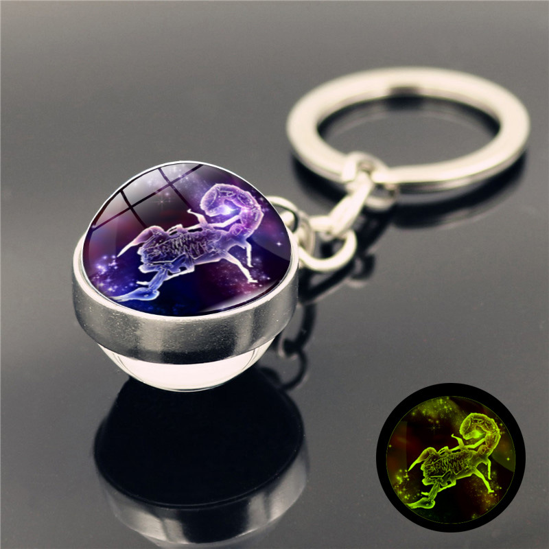 Fashion Constellation Stainless Steel Plating Glass Keychain display picture 10